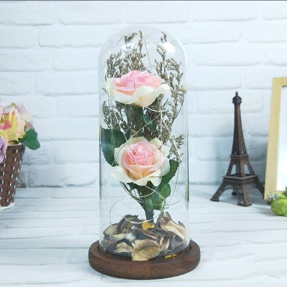 Silk Rose Flower Gift with Led Light String - Picture 2 of 3